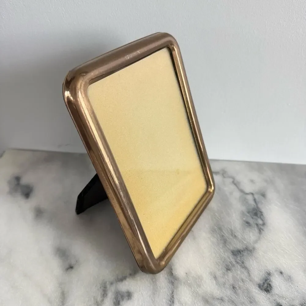 Vintage | Brass Gold Picture Frame Simple Sleek MCM Neutral Shelf Decor Modern